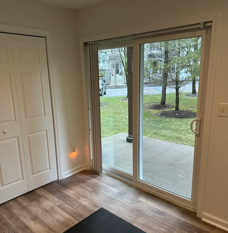 This new vinyl patio door is super energy efficient