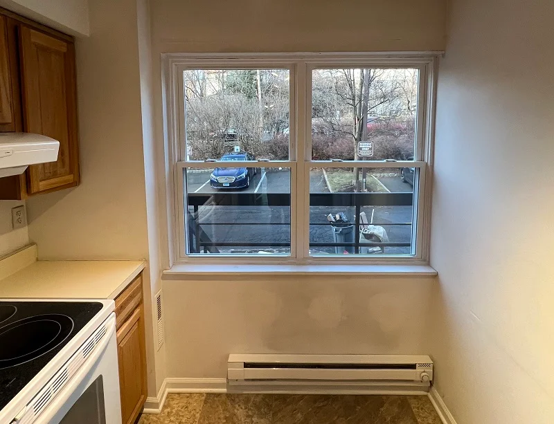 Harvey vinyl patio door installed by Stamford's top window installation company