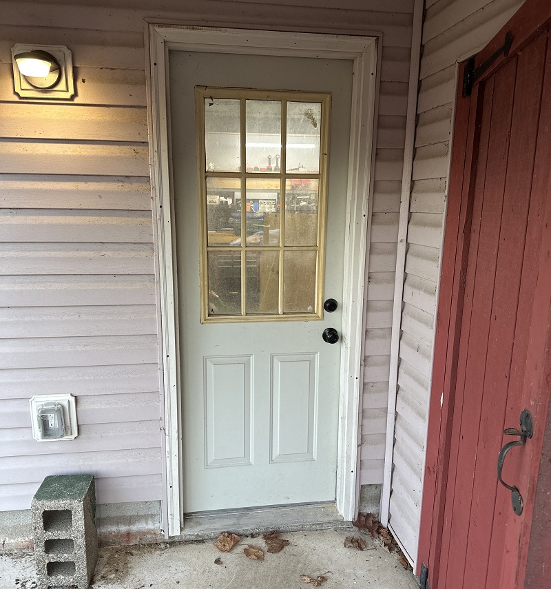 Old 9 lite steel door