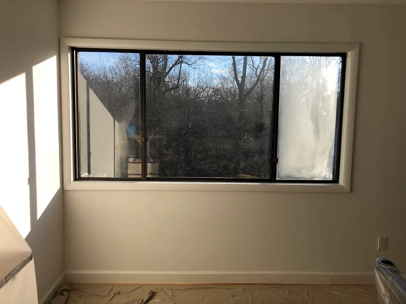 This aluminum patio door barely opens