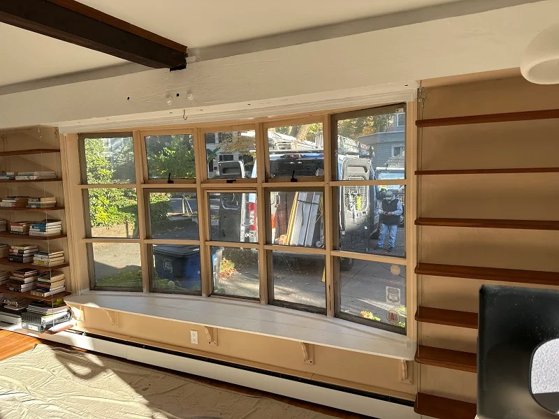 Large wood bow window to be replaced in New Haven