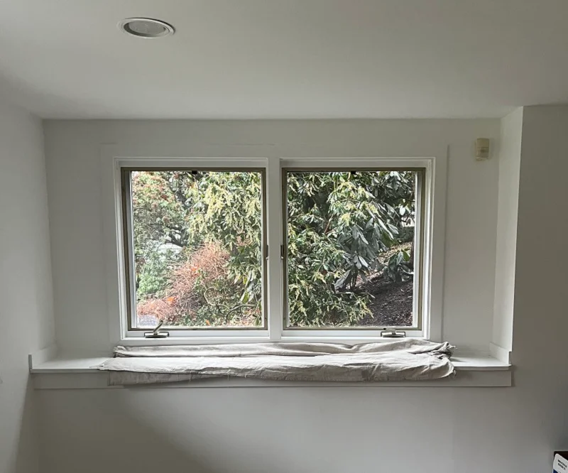Window Solutions Plus window installation, using tarps to protect the home
