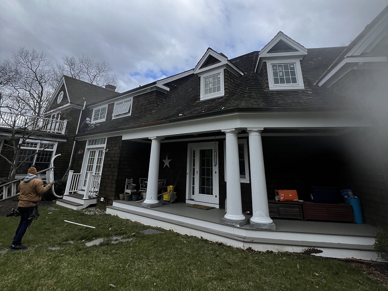 Window Solutions Plus master installer looking over the window project in Easton,CT