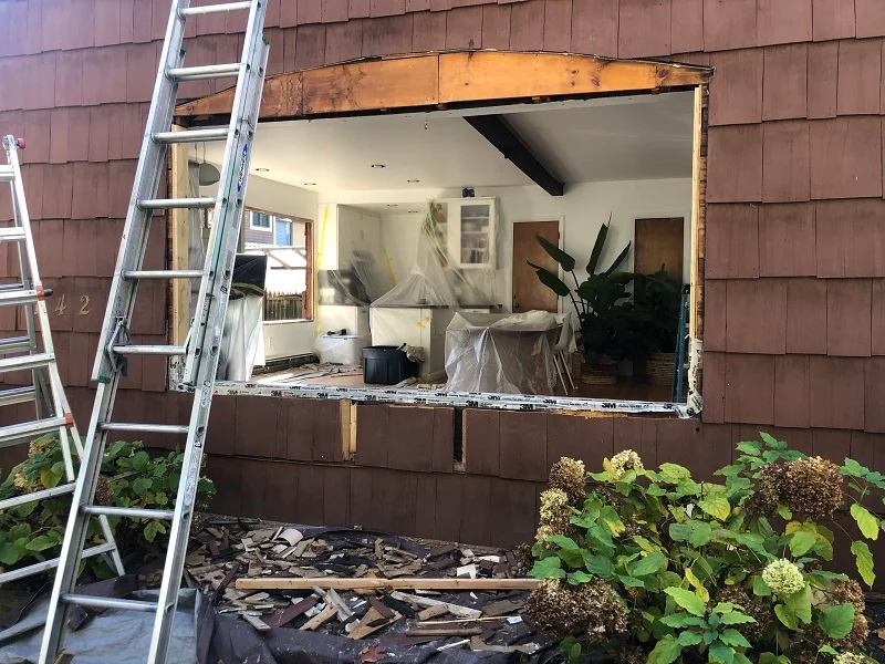 Window sill pan installed