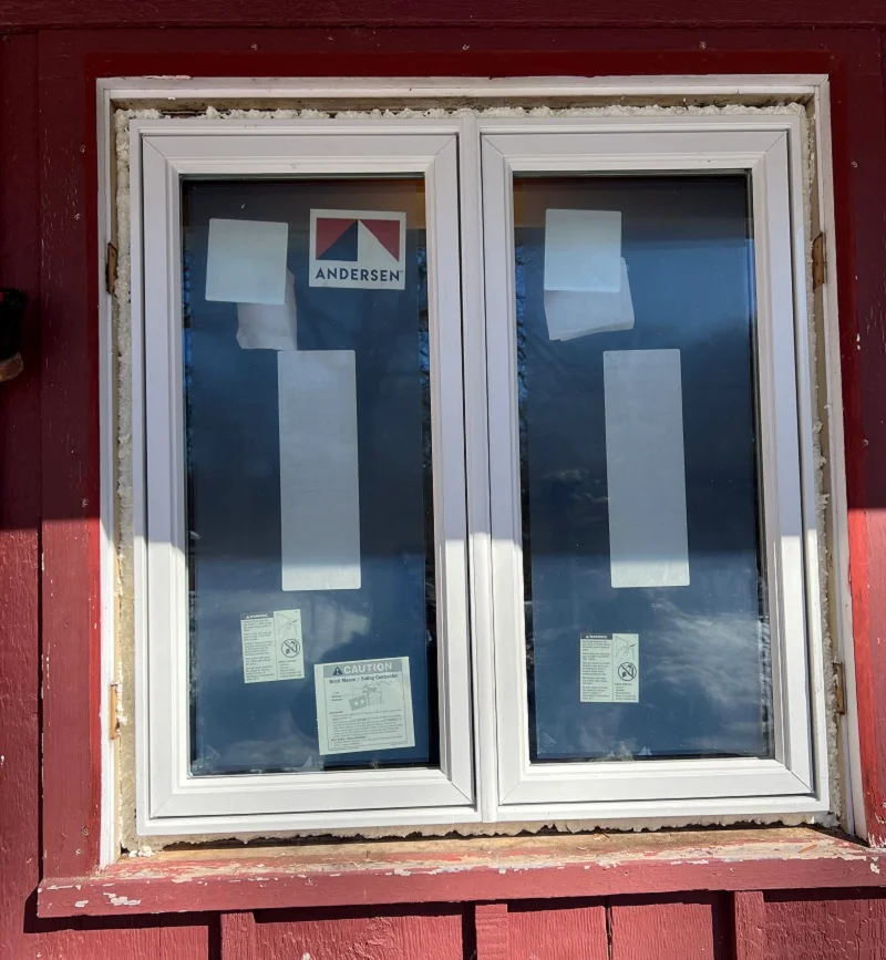 OSI spray foam insulation around this Andersen casement window