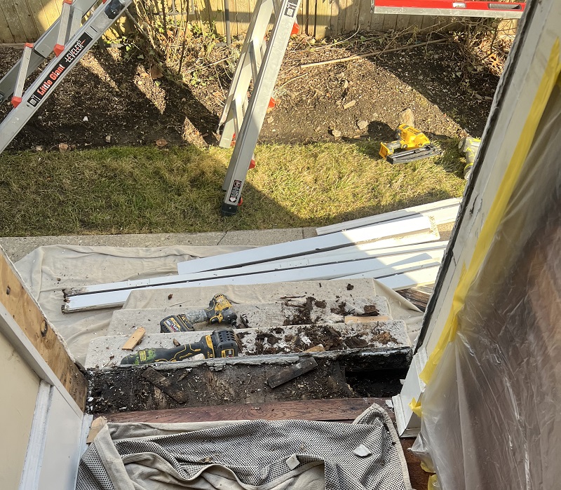 Framing under door is rotted and needs to be replaced