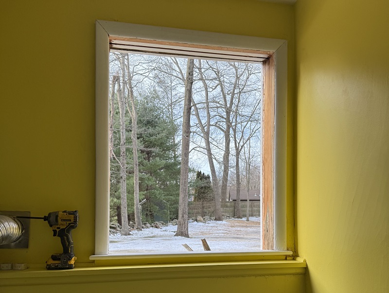 Window removed to receive new replacement window