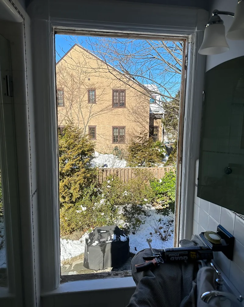 Double hung removed and ready for installation