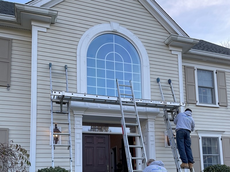 Exterior scaffolding