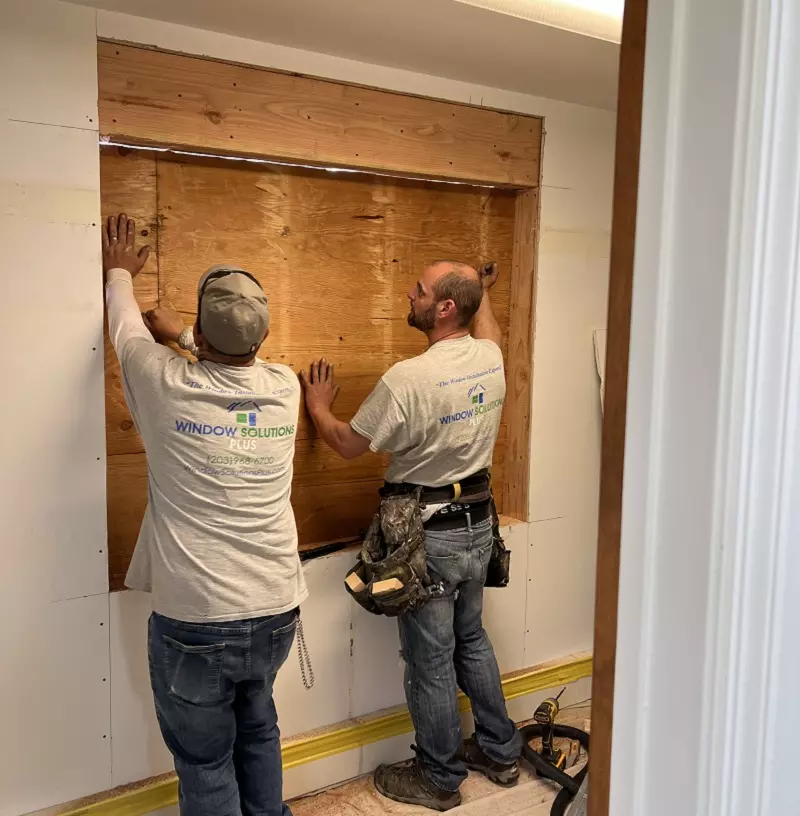 This wall is reframed for a Harvey Tribute Double Hung