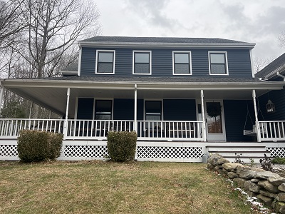 Pella Impervia Double Hung Replacement Black Window Project in Southbury, CT
